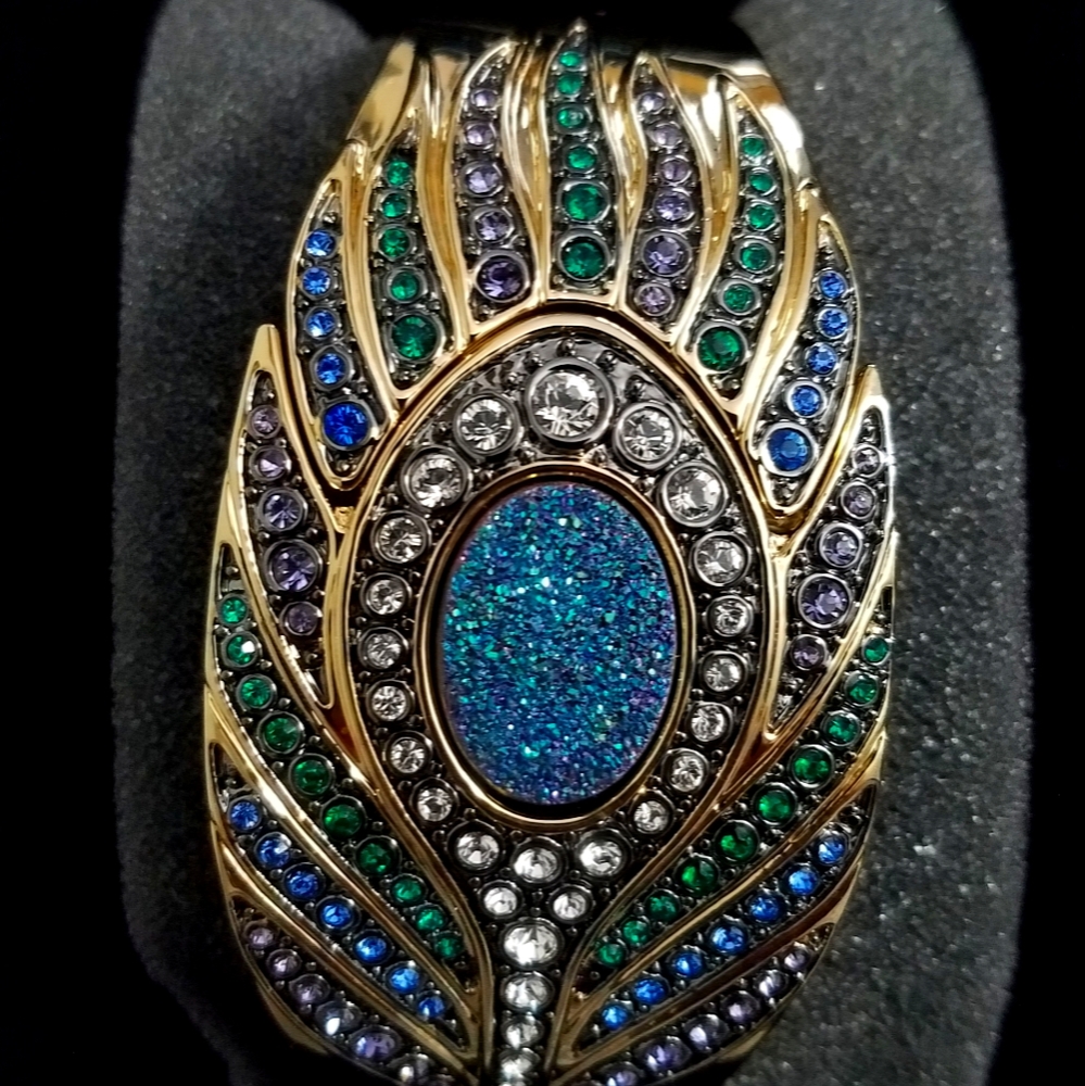 Peacock Feather Cuff Watch